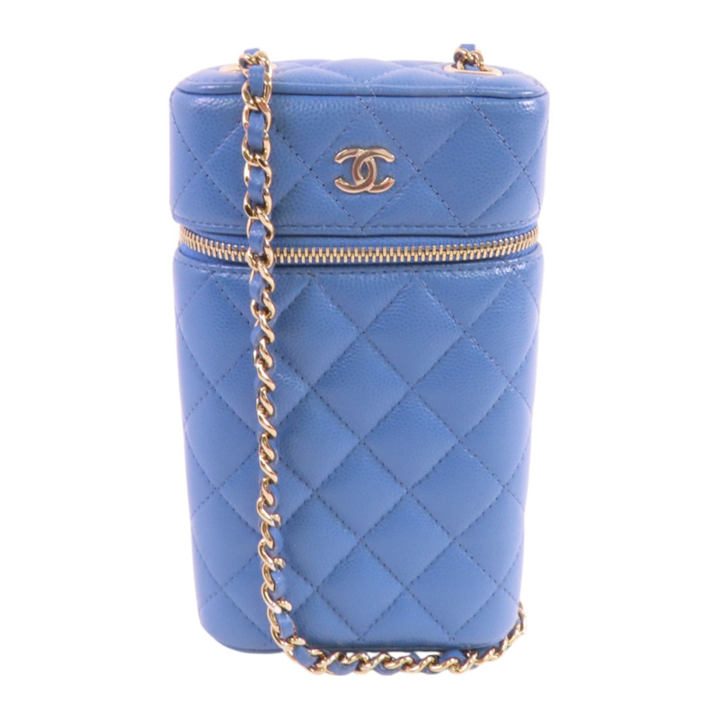 CHANEL 牛皮皮革Chain Shoulder Bag金扣鏈帶肩背袋-0