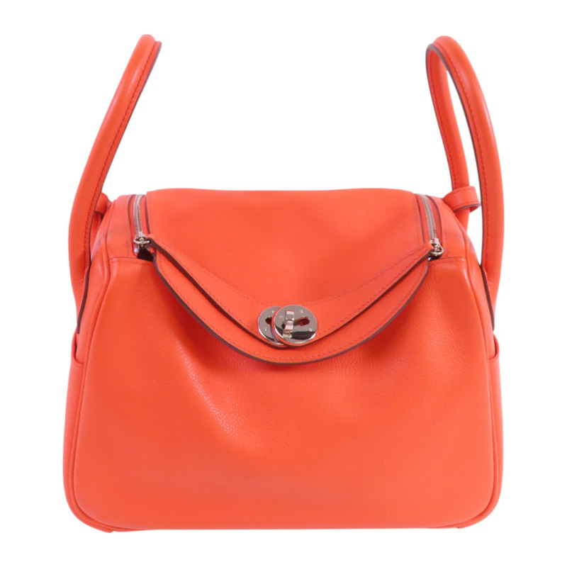 HERMES Evercolor皮革Lindy 26銀扣肩背袋-0