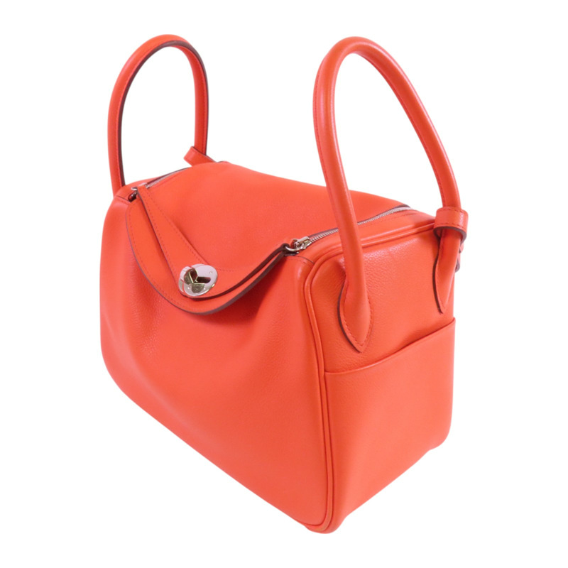 HERMES Evercolor皮革Lindy 26銀扣肩背袋-2