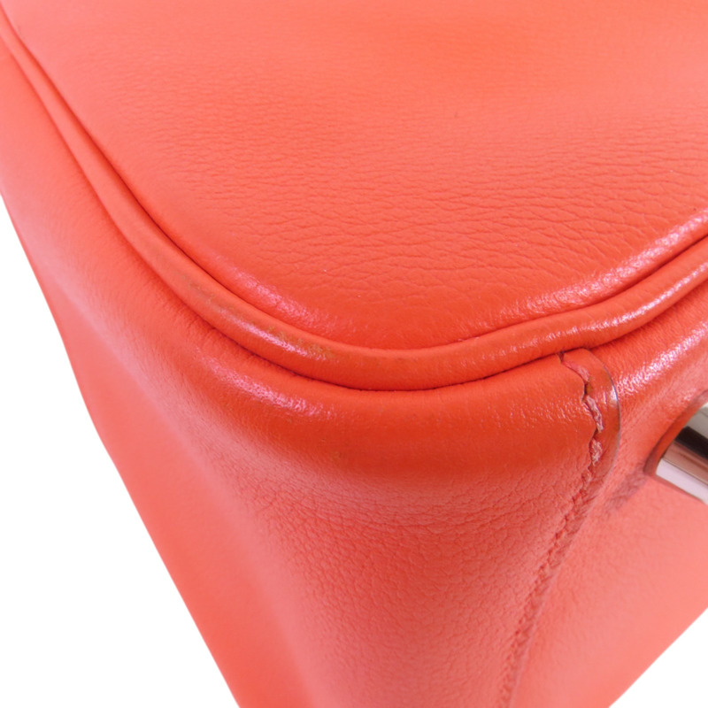 HERMES Evercolor皮革Lindy 26銀扣肩背袋-12