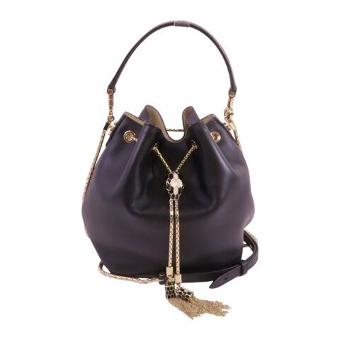 BVLGARI 牛皮皮革Chain Shoulder Bag金扣手挽肩背兩用袋