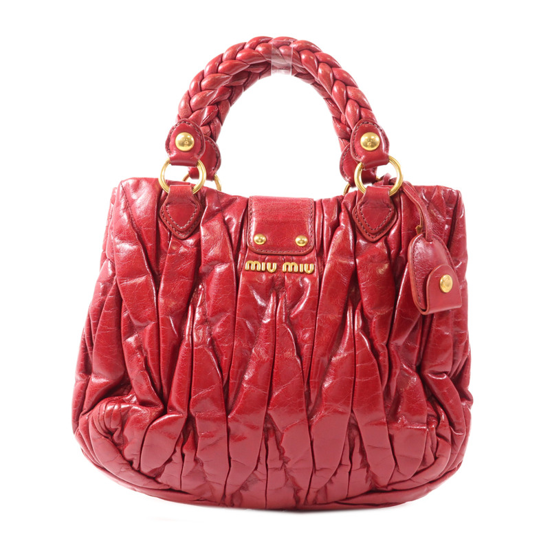 Miu Miu 牛皮皮革Shoulder Bag金扣手挽肩背兩用袋-1