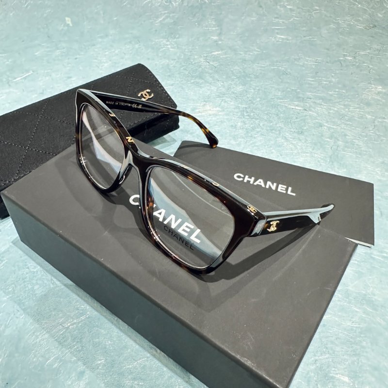 Chanel💗～平光眼鏡CH3392 玳帽色 全新全配-0