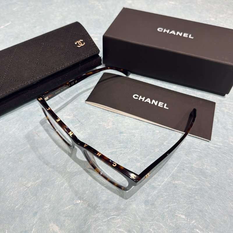 Chanel💗～平光眼鏡CH3392 玳帽色 全新全配-3