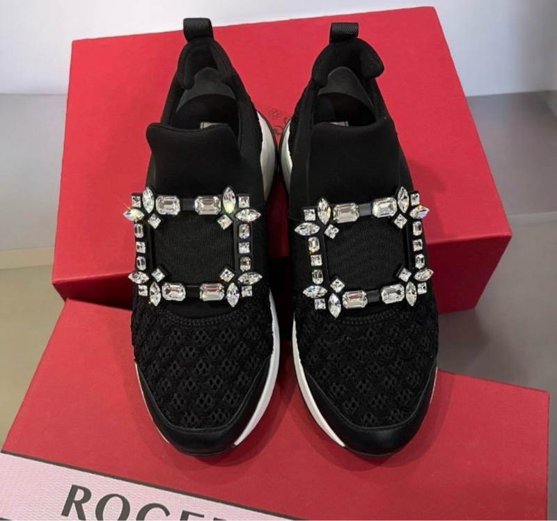 Roger Vivier Viv Run 水晶鑽方釦運動鞋-0