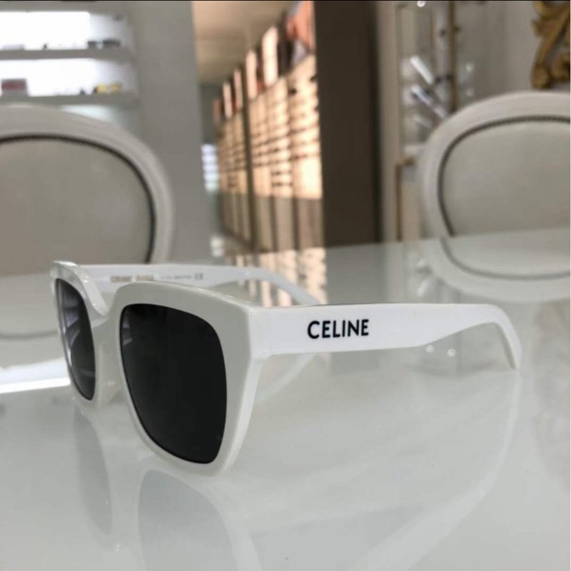 Celine 白色爆款墨鏡 附小包 全新 全配-3
