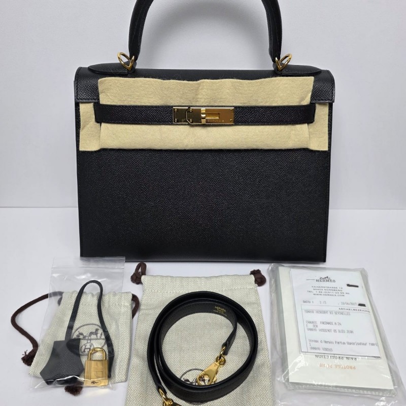 Hermes - Kelly 28黑金-1