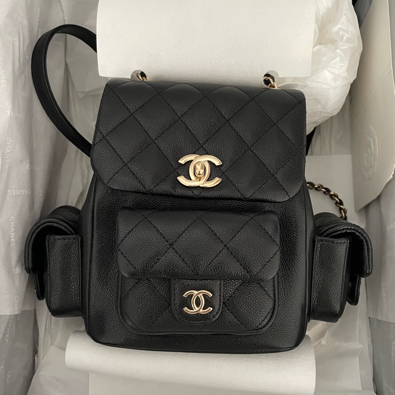 Chanel 黑金炸藥 坦克 小後背包 閒置-0