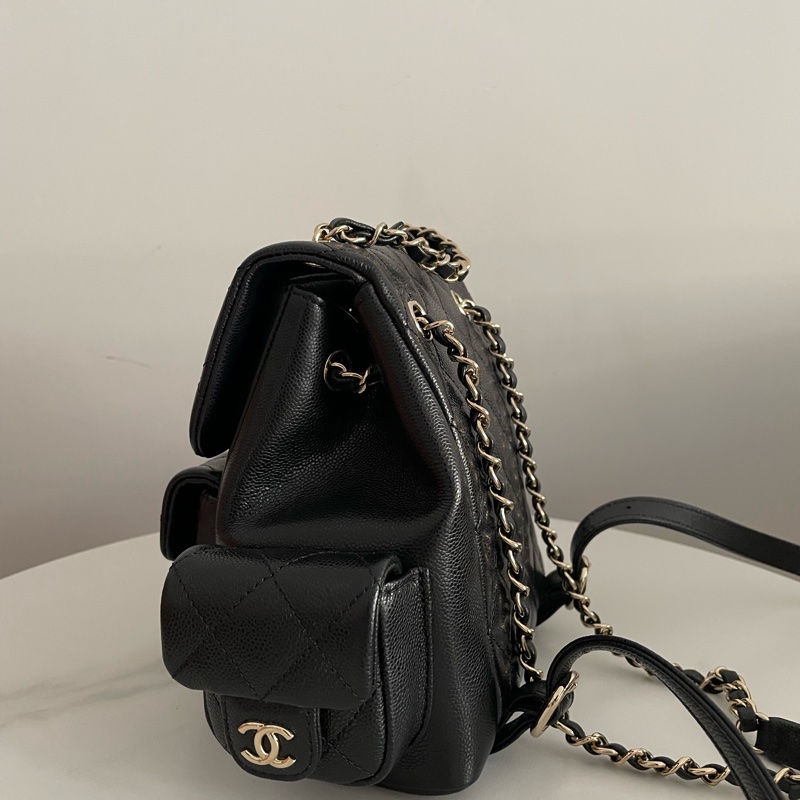 Chanel 黑金炸藥 坦克 小後背包 閒置-4