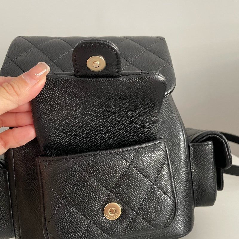Chanel 黑金炸藥 坦克 小後背包 閒置-9