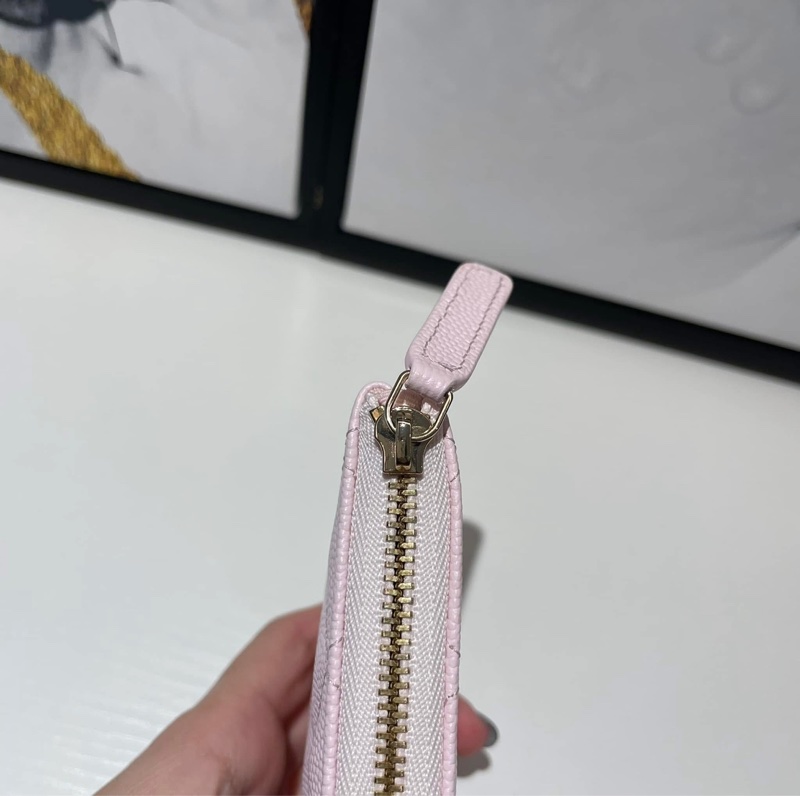 Chanel 香奈兒櫻花粉一字零錢包 全新-9