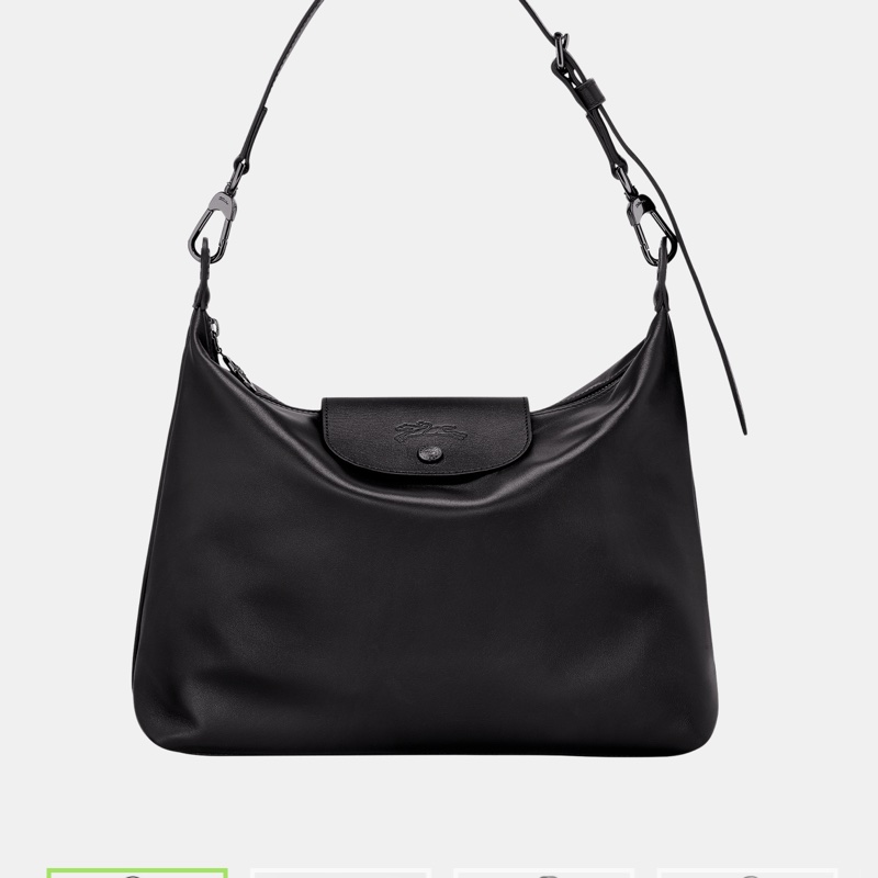 機場購入)Longchamp Le Pliage Xtra Hobo斜背包 黑 羊皮-0