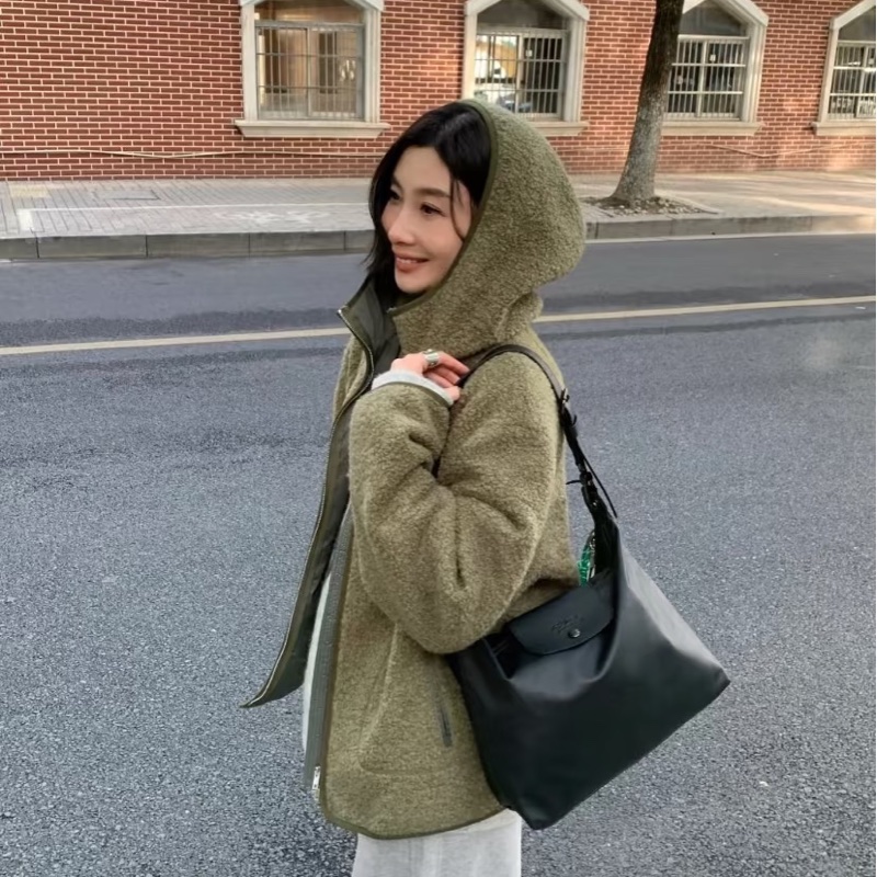 機場購入)Longchamp Le Pliage Xtra Hobo斜背包 黑 羊皮-3