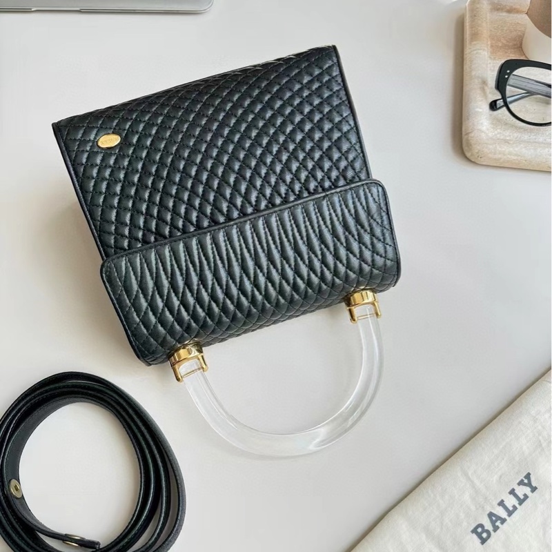 Bally 超稀有水晶柄菱格小香風Kelly❤️-2