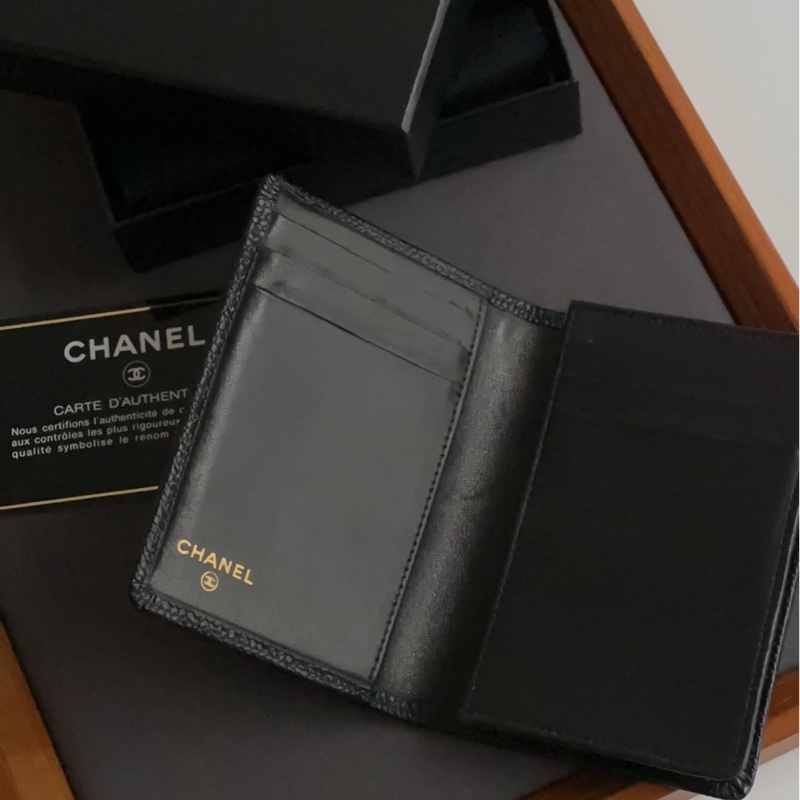CHANEL 香奈兒 魚子醬牛皮 名片夾 卡片夾-1