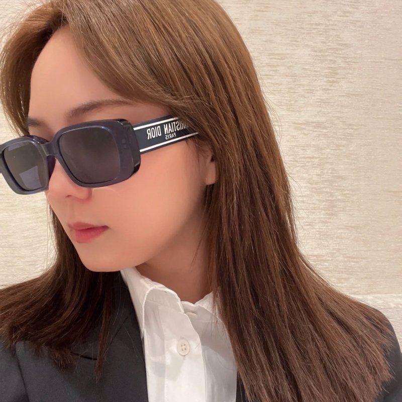 DIOR 深藍拼色文字系列太陽眼鏡-0