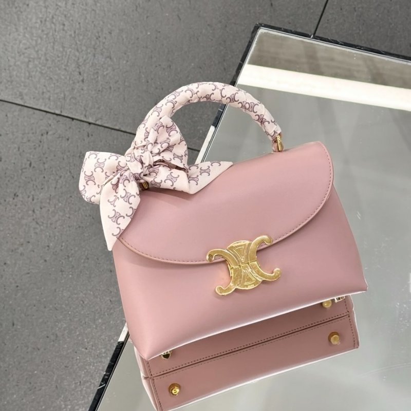 🎁夏季折扣🎁Celine 118113 Teen Nino 光滑緞面小牛皮包 桃粉色-7