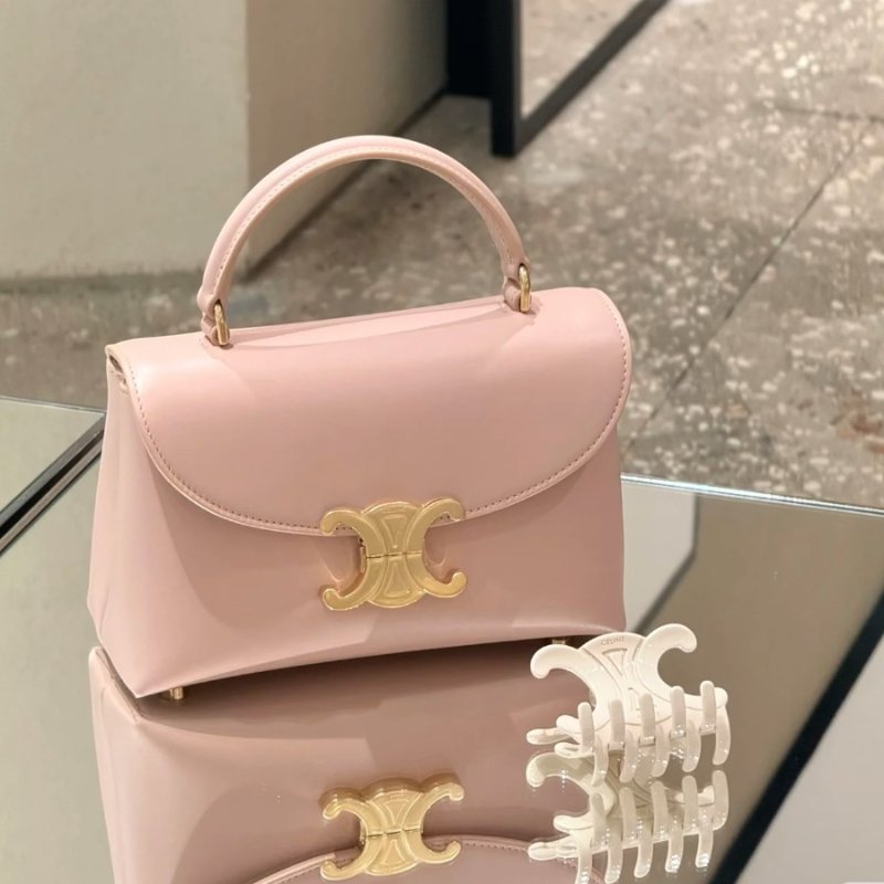 🎁夏季折扣🎁Celine 118113 Teen Nino 光滑緞面小牛皮包 桃粉色-10