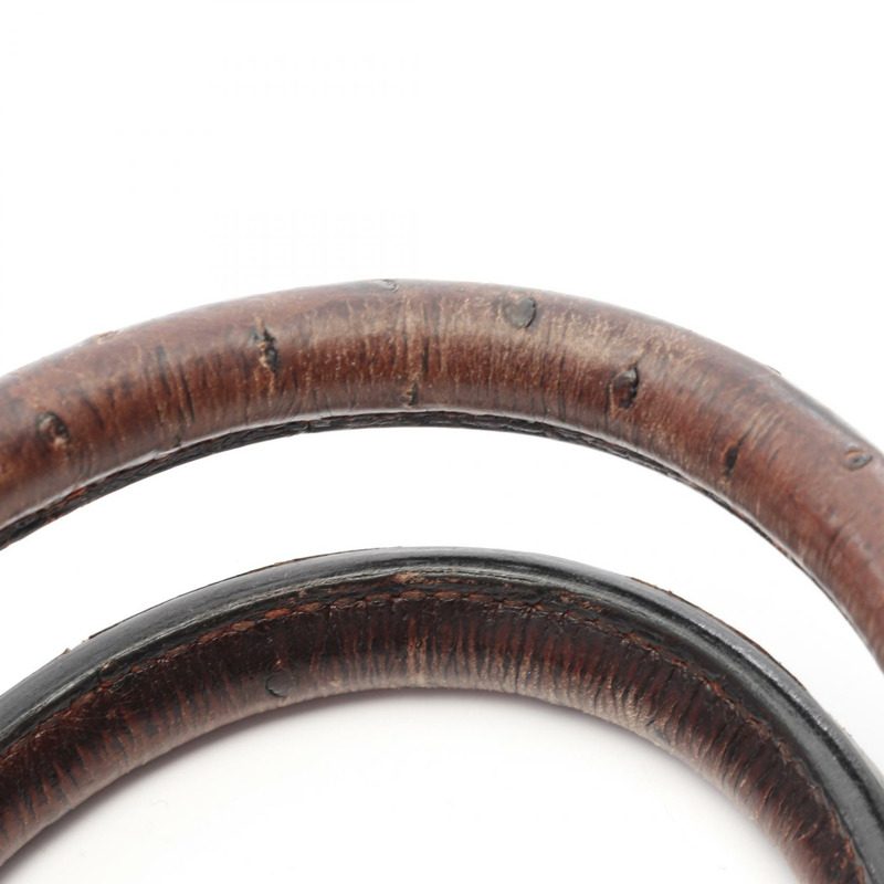 HERMES Birkin 35 栗色手提包鴕鳥皮鴕鳥皮棕色二手女士-7