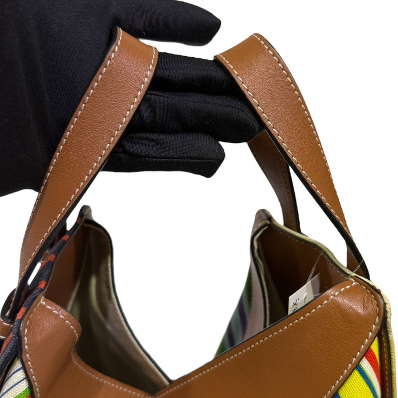 【美收精品】LOEWE 混色條紋手提包 B-185【隔月月中將轉賣至日本 上架期限30天】-12