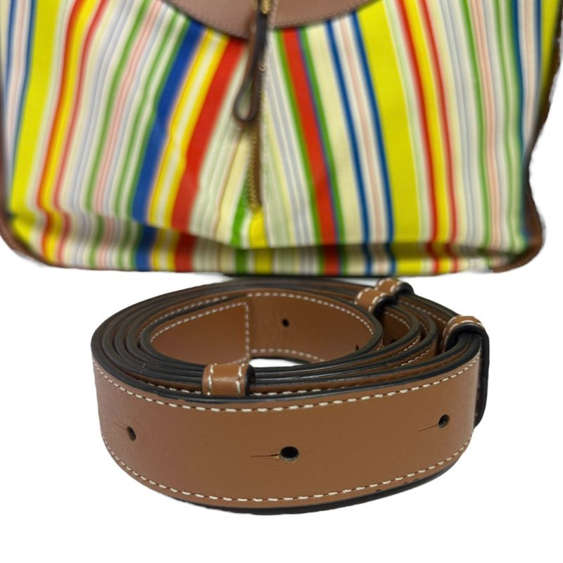 【美收精品】LOEWE 混色條紋手提包 B-185【隔月月中將轉賣至日本 上架期限30天】-13