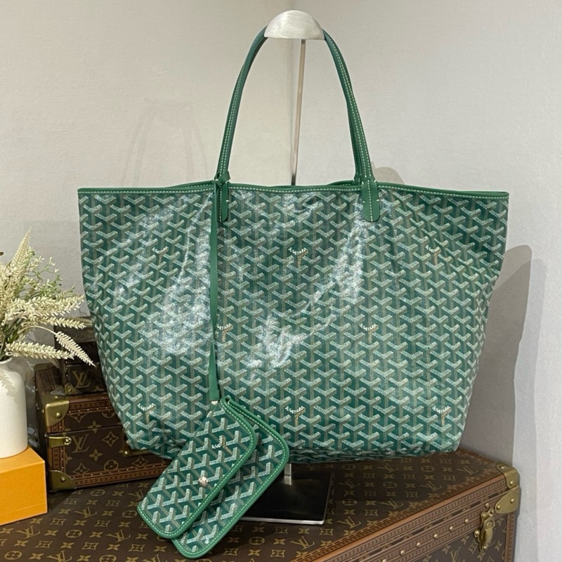 goyard戈雅老花托特绿色大号单肩包手提包-0