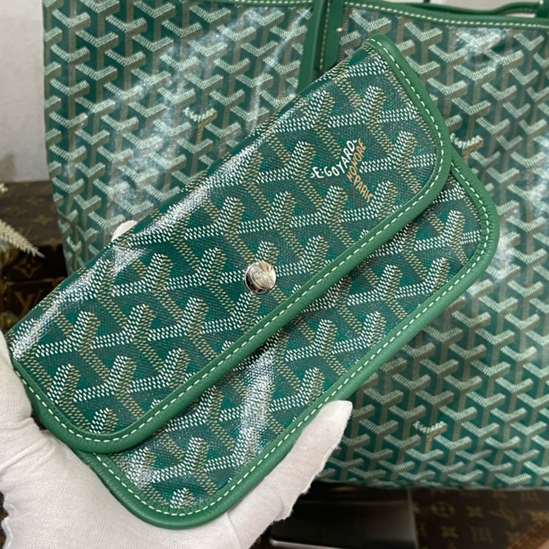 goyard戈雅老花托特绿色大号单肩包手提包-3