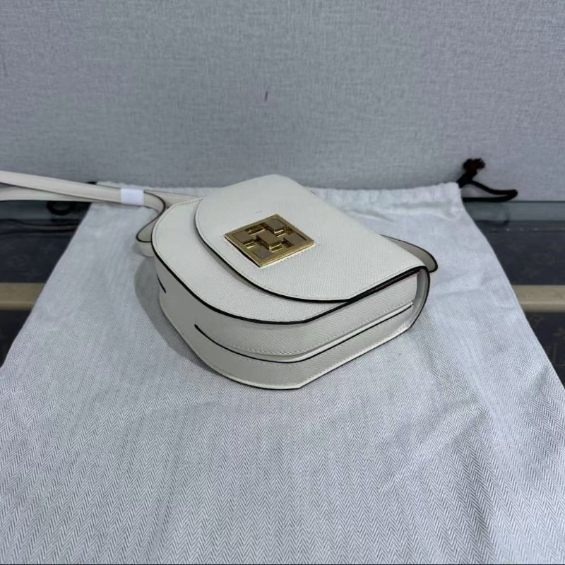 HERMES 奶油白金扣mosaique馬賽克mini斜背包 17*16*5 98新 配件塵袋盒子-1