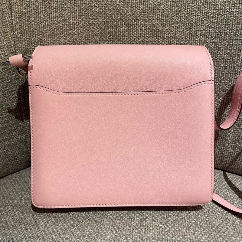 Hermes愛馬仕豬鼻子mini roulis19 3Q櫻花粉 銀扣 Z刻-1