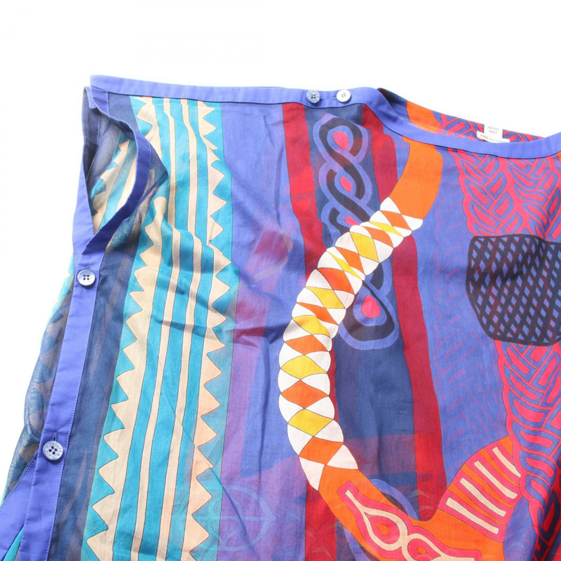 HERMES Etriers 海灘束腰外衣 3E3609DN 棉 藍色 多色 二手 女款-5