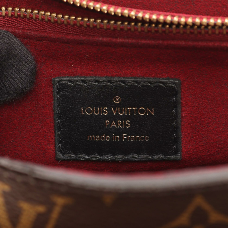 LOUIS VUITTON Passy 鏈條單肩包 M45592 Monogram 帆布 棕色 黑色 二手-3