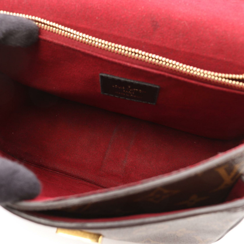 LOUIS VUITTON Passy 鏈條單肩包 M45592 Monogram 帆布 棕色 黑色 二手-4