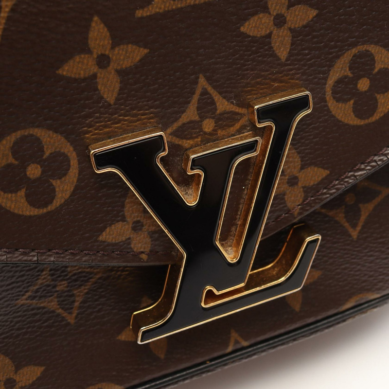 LOUIS VUITTON Passy 鏈條單肩包 M45592 Monogram 帆布 棕色 黑色 二手-6