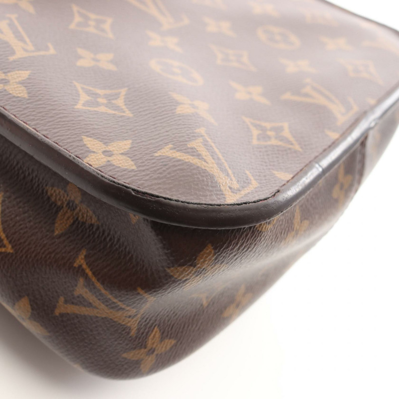 LOUIS VUITTON Passy 鏈條單肩包 M45592 Monogram 帆布 棕色 黑色 二手-7