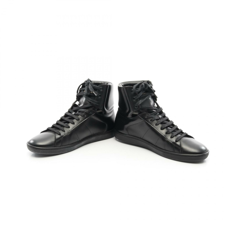 SAINT LAURENT PARIS 運動鞋 417850 皮革 黑色 二手 男款-2