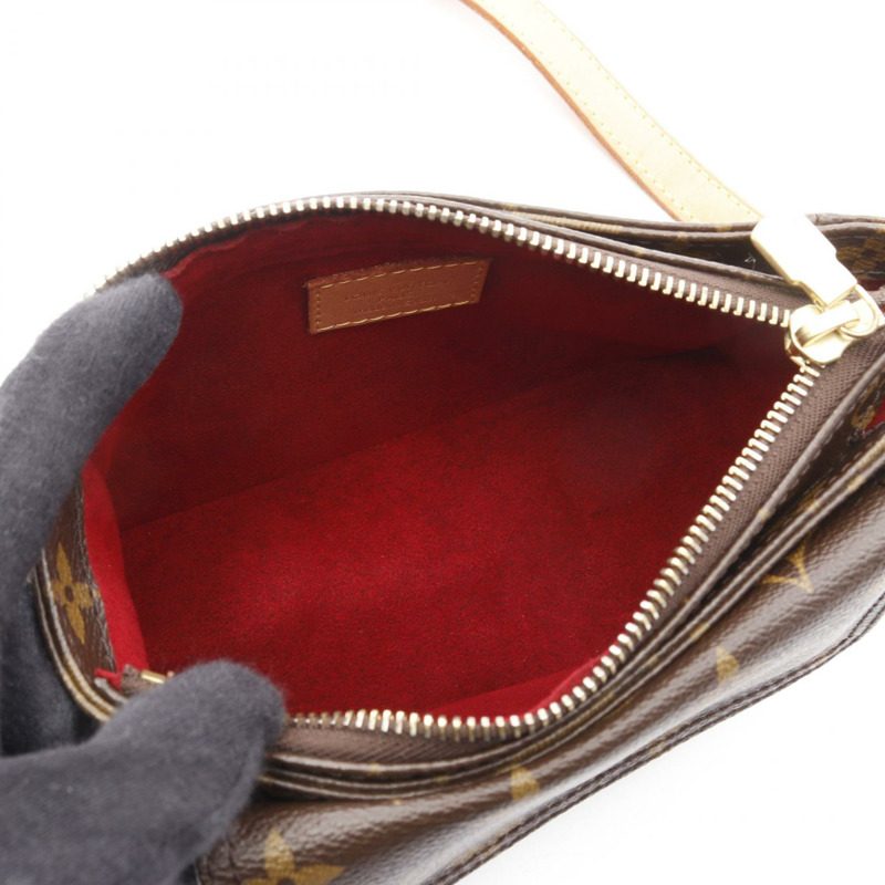 LOUIS VUITTON Vivasite PM Monogram 單肩包 M51165 PVC 塗層帆布皮革棕色二手女士-2