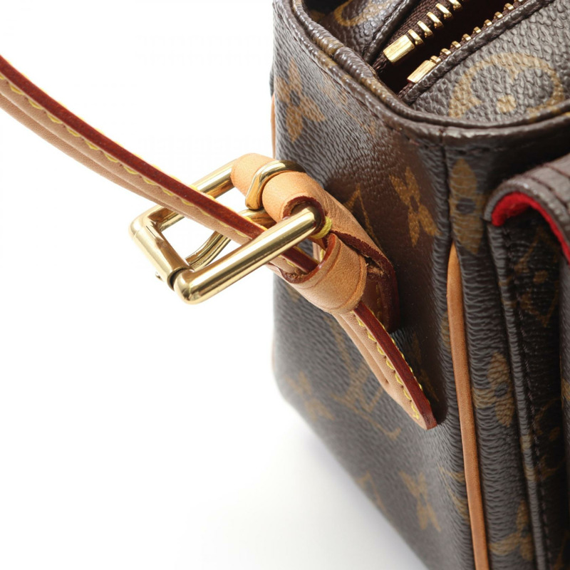 LOUIS VUITTON Vivasite MM Monogram 單肩包 M51164 PVC 塗層帆布皮革棕色二手女士-8