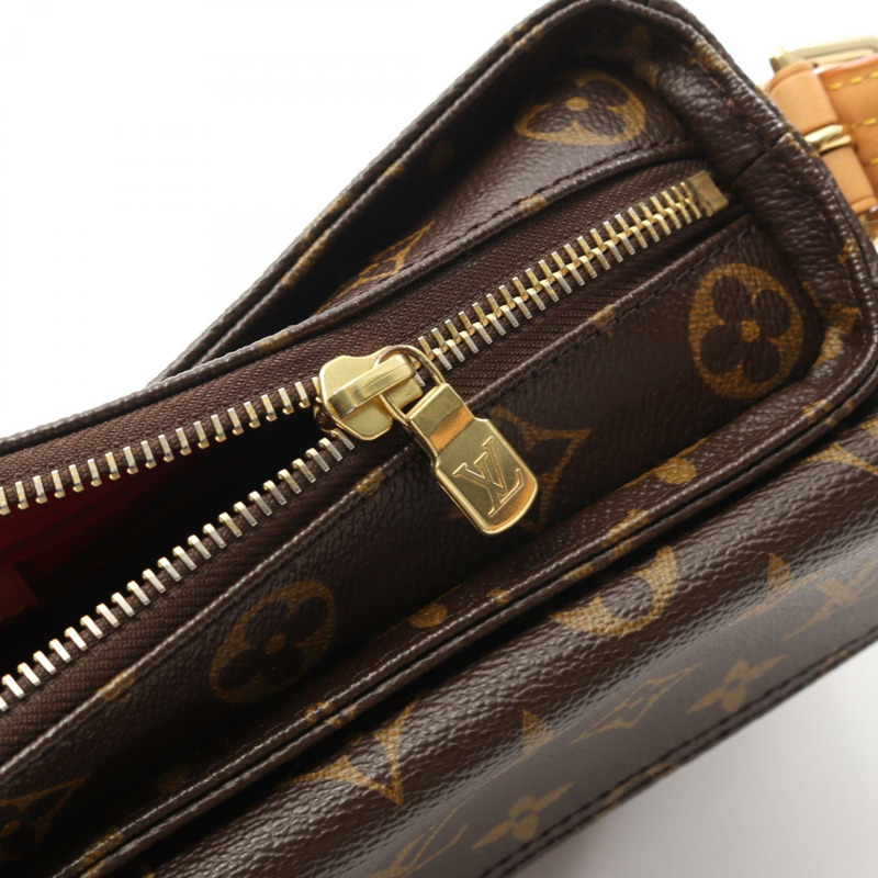 LOUIS VUITTON Vivacite MM 單肩包 M51164 Monogram 帆布 棕色 二手 女款-7