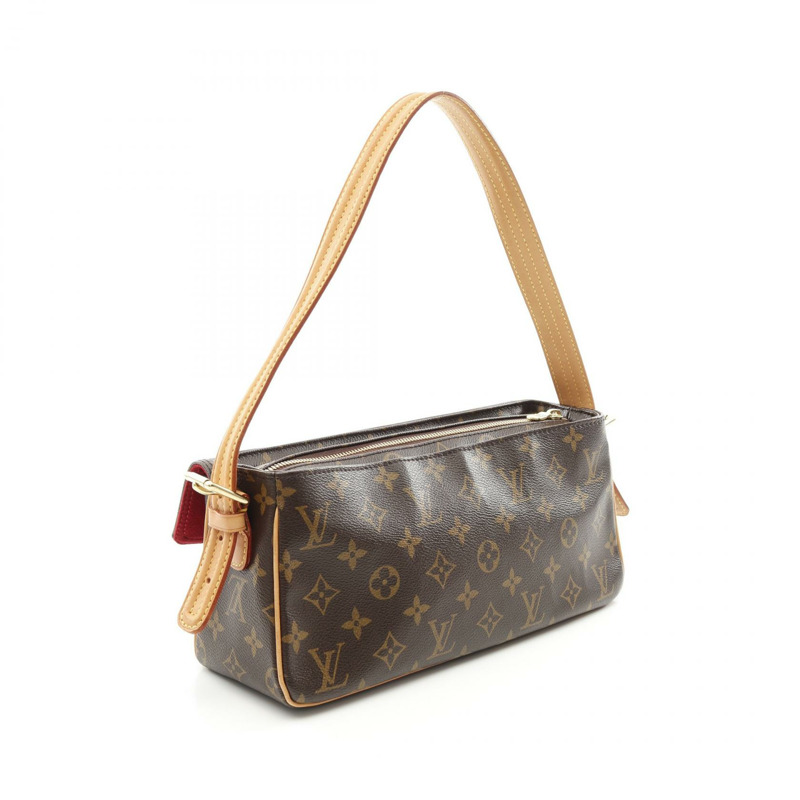 LOUIS VUITTON Vivacite MM 單肩包 M51164 Monogram 帆布 棕色 二手 女款-1