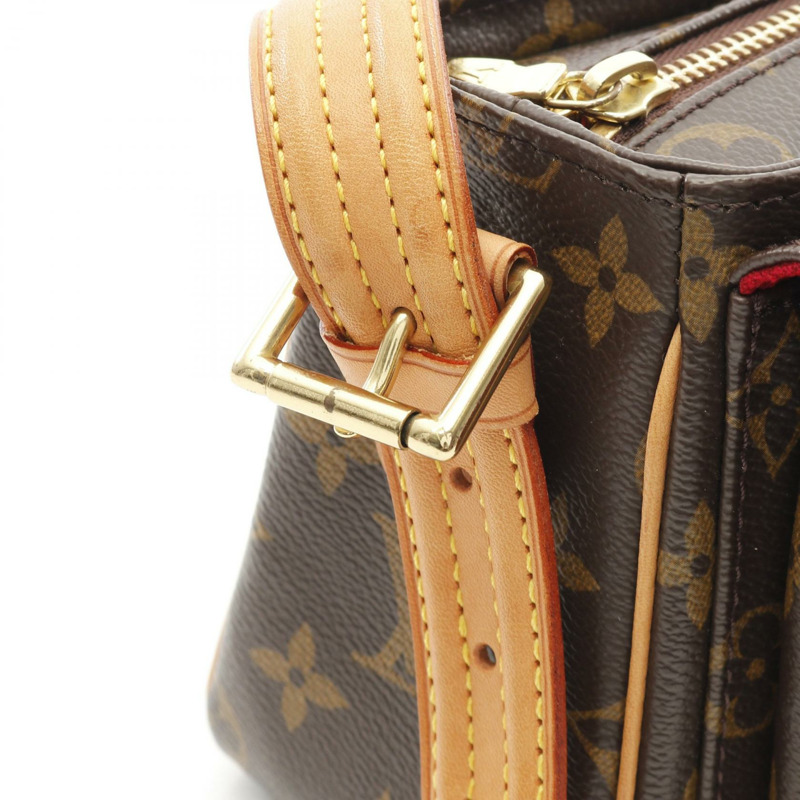 LOUIS VUITTON Vivacite MM 單肩包 M51164 Monogram 帆布 棕色 二手 女款-6