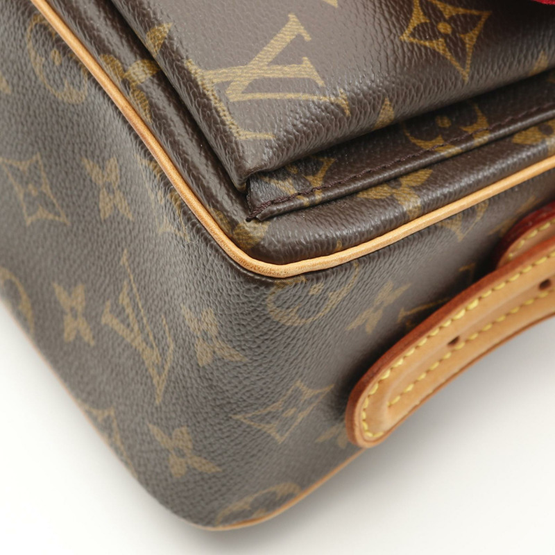 LOUIS VUITTON Vivacite MM 單肩包 M51164 Monogram 帆布 棕色 二手 女款-7