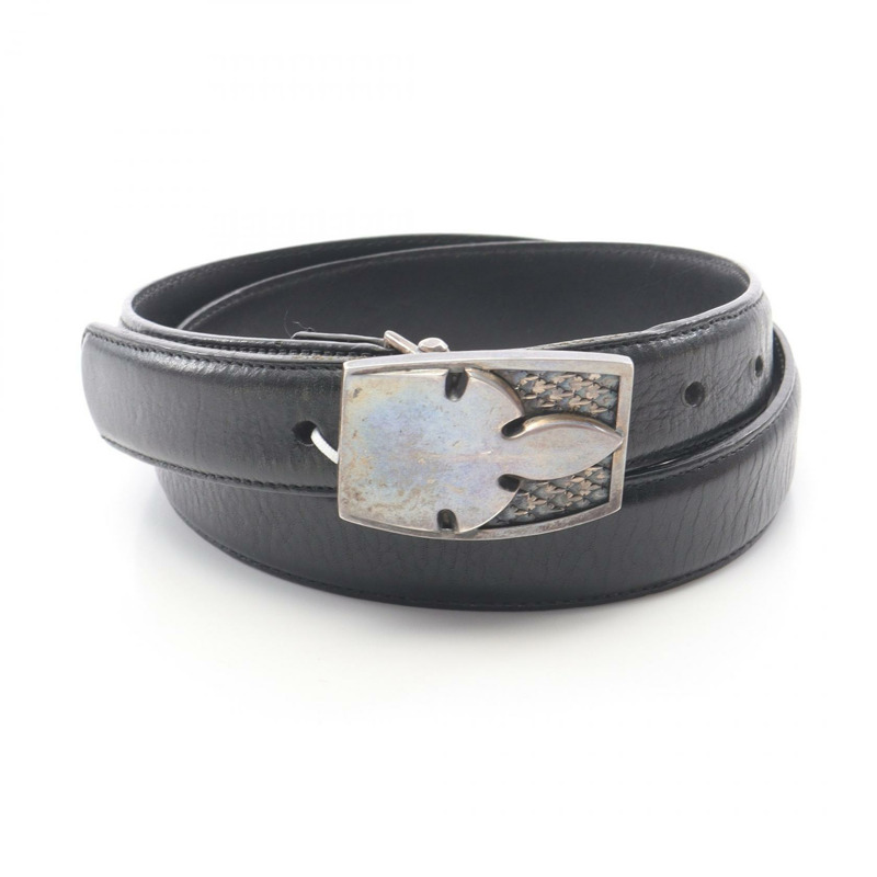 CHROME HEARTS 1.0STRAP 1吋捲軸標籤鉚釘BUCKL MIL FLERKNEE單軍用Flearnie皮帶皮革黑色-0
