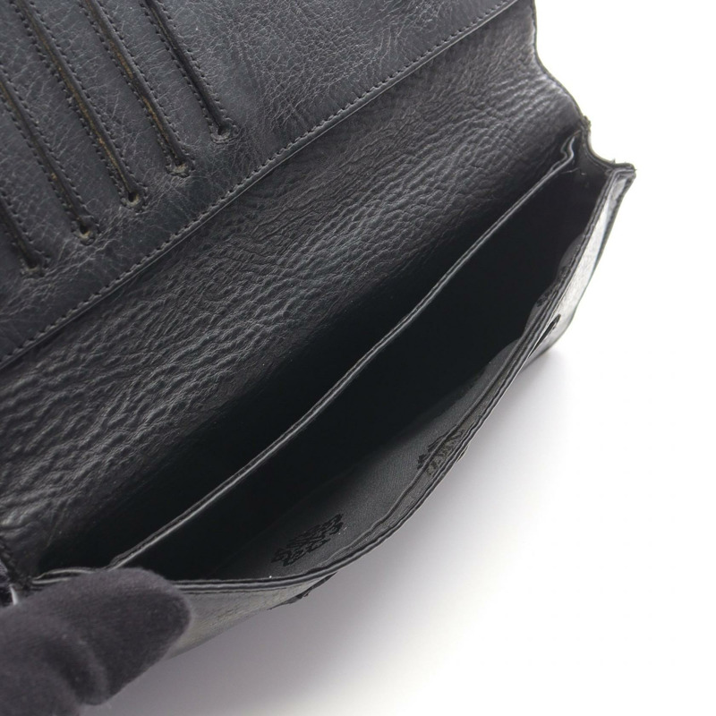 CHROME HEARTS LNG SNGL FLD TIPS 長款單折雙折皮夾 SV925 皮革 黑銀 二手男款-2