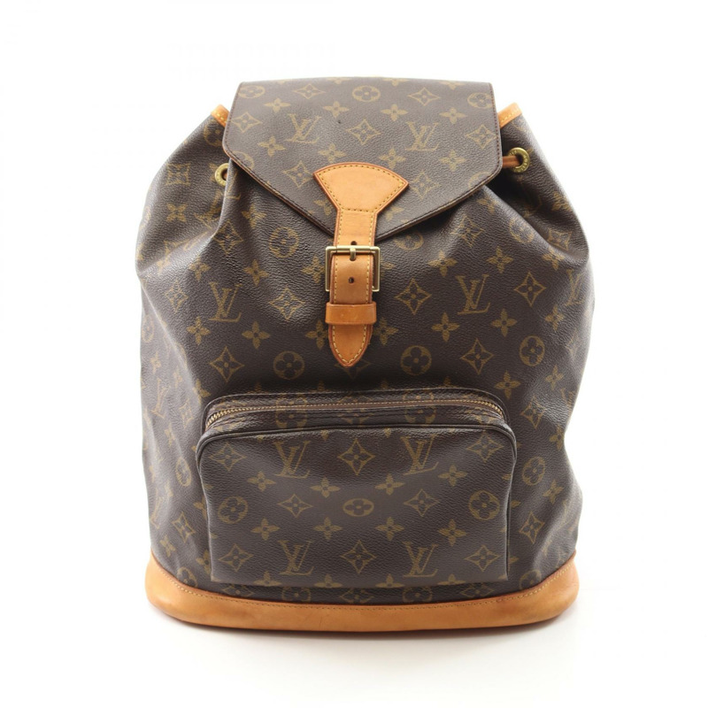 LOUIS VUITTON Montsouris GM Rucksack 背包 M51135 Monogram 帆布 棕色 二手-0