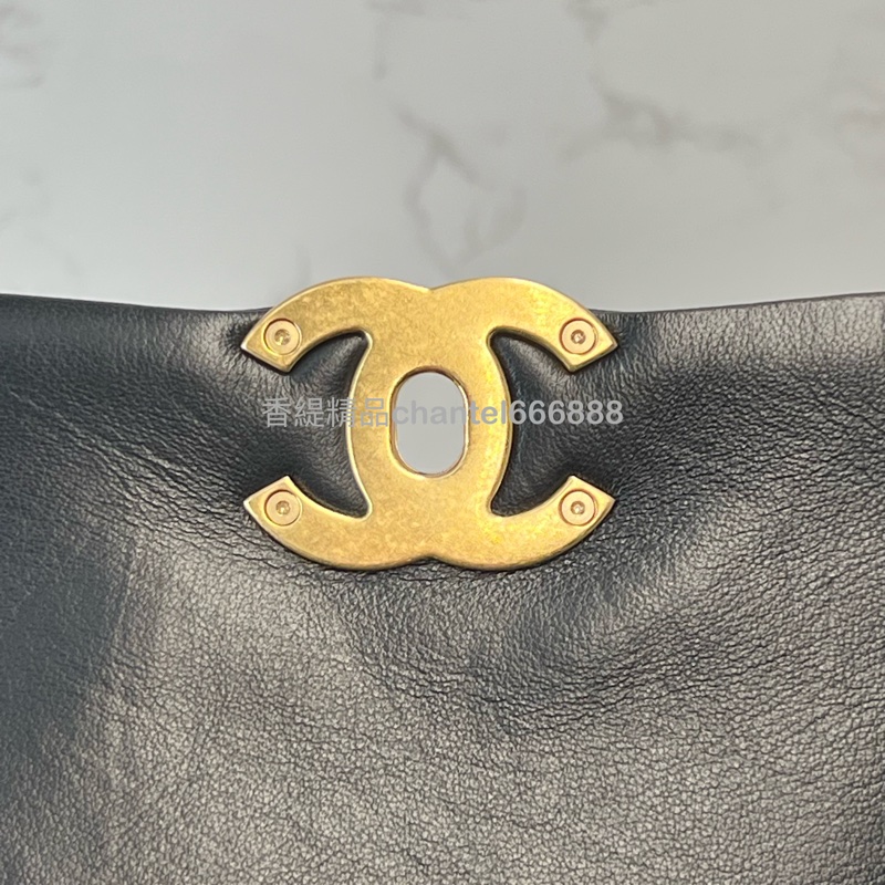 💗香緹國際精品💗香奈兒 Chanel 23K 黑金寬肩帶豆腐包-7