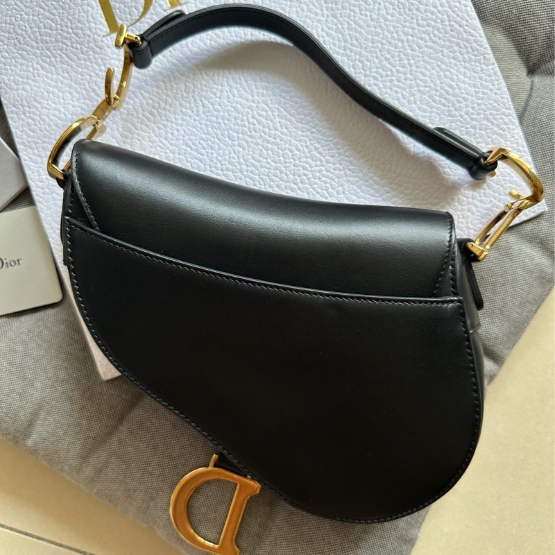DIOR 迪奧 SADDLE 馬鞍包 mini 小號 21無肩帶 黑色 金扣 2018-2