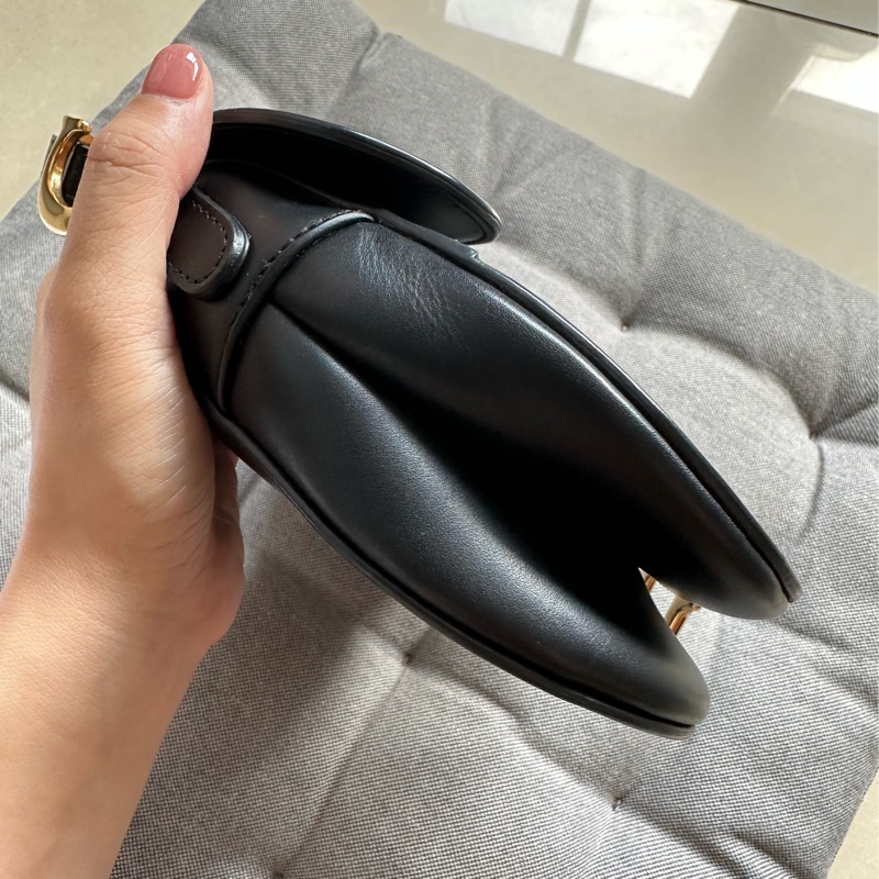 DIOR 迪奧 SADDLE 馬鞍包 mini 小號 21無肩帶 黑色 金扣 2018-6