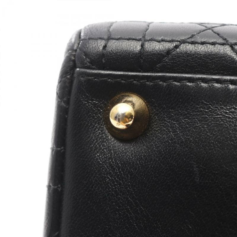 Christian Dior Lady Dior Cannage 大單肩手提包，羊皮材質，黑色-4