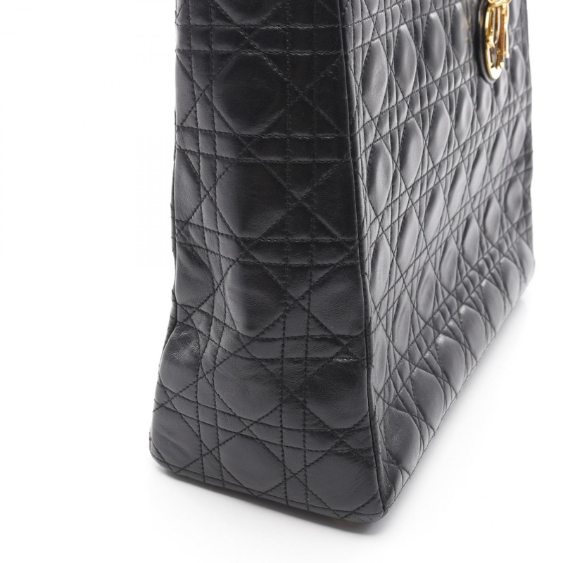 Christian Dior Lady Dior Cannage 大單肩手提包，羊皮材質，黑色-5