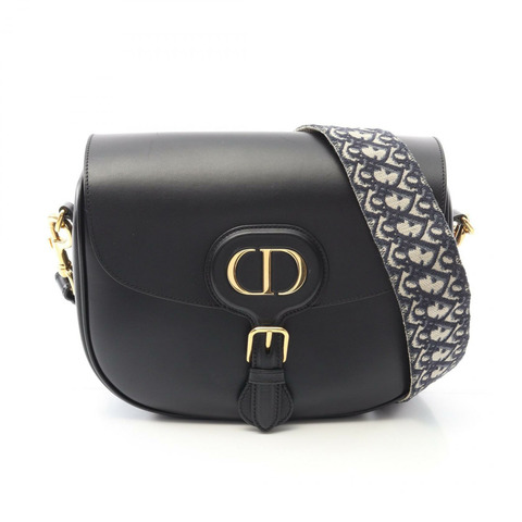 Christian Dior BOBBY 大單肩斜背包 小牛皮 黑色 二手 女士